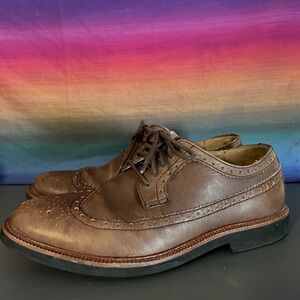 Polo Ralph Lauren Asher Wingtip Shoes Brown Leather Mens 8D Lace Up